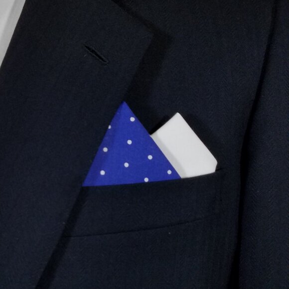 NEW - Contrasting Color 100% Cotton Pre-Folded Pocket Square Handkerchief Insert - Picture 1 of 8